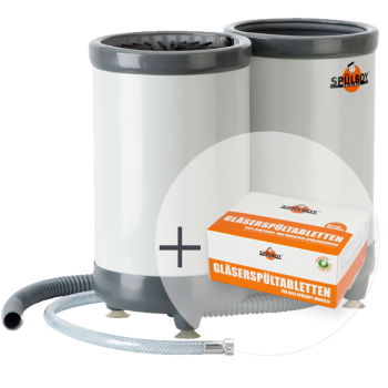 ECO Sparpaket „Twin-GoT portable“: 1 x Original Spülboy® Twin-GoT portable + 1 x Gläserspültabletten