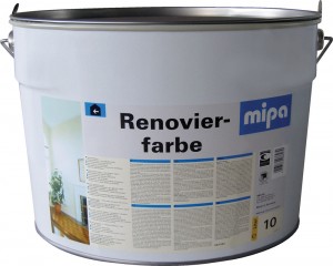 mipa Renovierfarbe (Wirtshausfarbe), für stark verschmutzte Innenwandflächen, weiß, 10 Liter